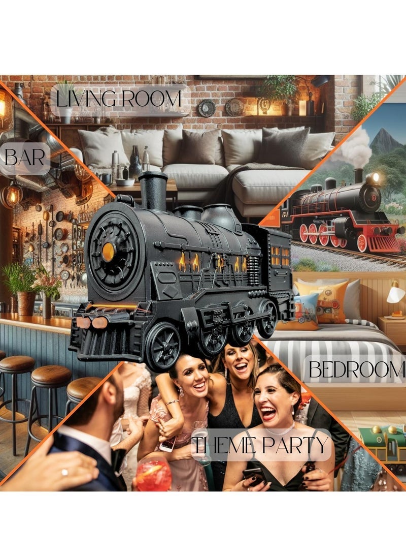 TIGER Train Aroma Humidifier Oil Diffuser 300ml Ultrasonic Cool Mist Diffuser with Waterless Auto Shut-Off, 2 Color Changing LED Lights, Whimsical Design for Home & Office, Stress Relief, Perfect Aromatherapy Gift - Image 3