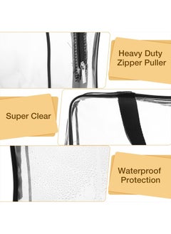 Saintrygo 15 Pcs Clear Makeup Bags Toiletry Bag with Zipper Handle PVC Waterproof Cosmetic Bags Set Transparent Travel Pouch Clear Makeup Organizer for Travel Airport Business, 3 Sizes  - Image 3