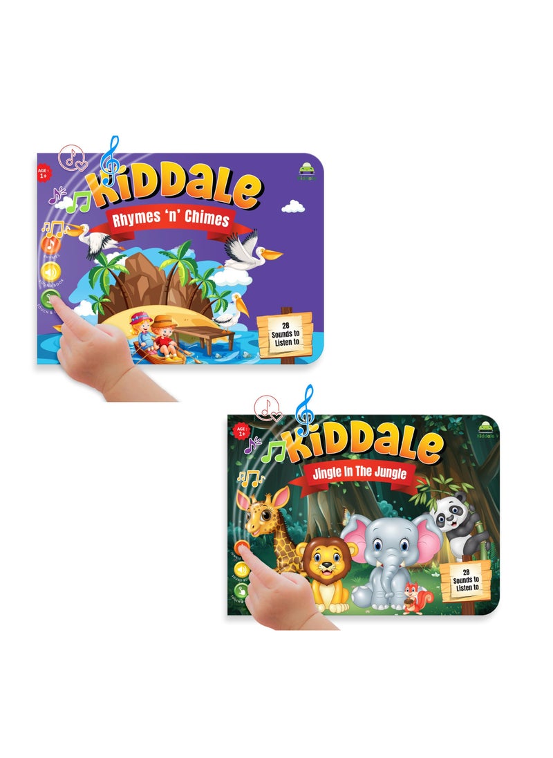 Kiddale - Pack of 2 Musical Rhymes Book| 8 Classical and 16 Wild Animal Nursery Rhymes|28 Sounds each |Interactive Touch n Play Sound Book|Best Gift with Musical Learning for 1-3 Years|Sing Along Books - Image 1