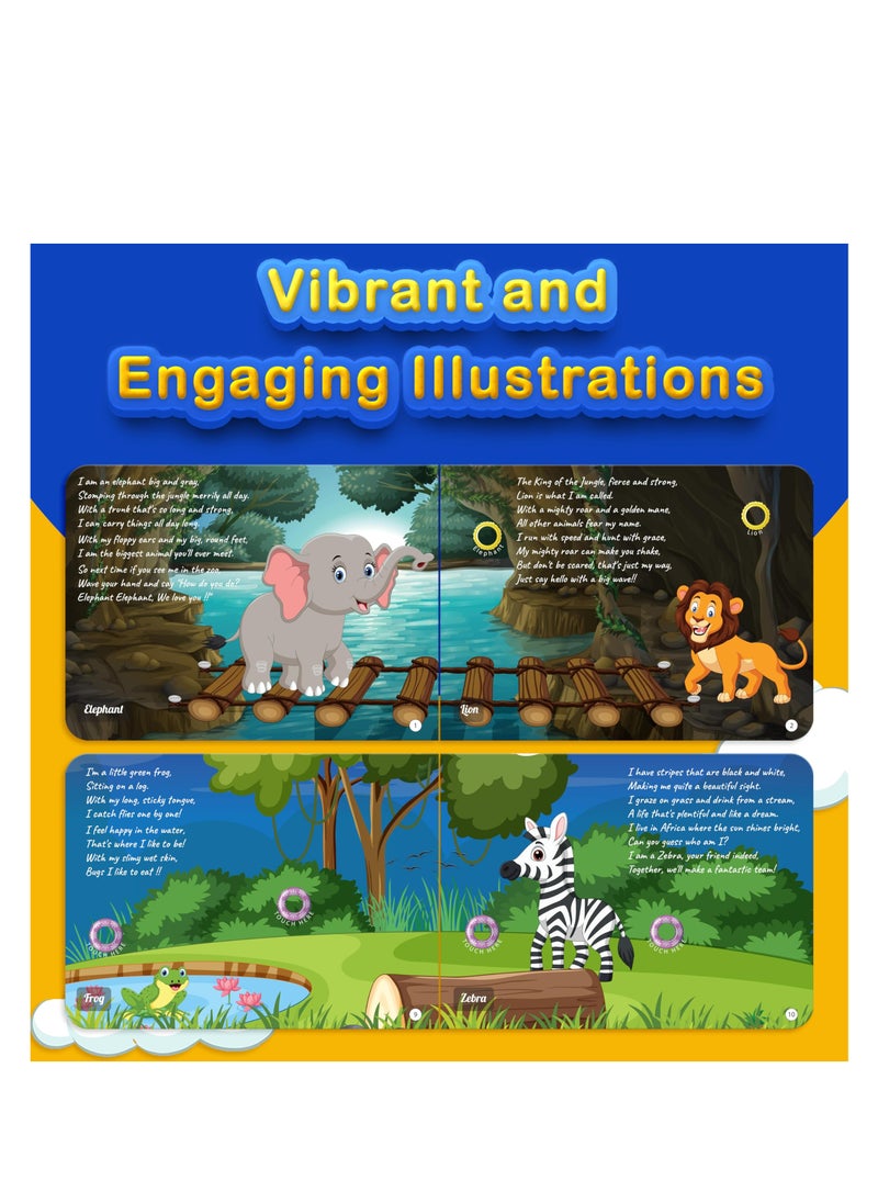 Kiddale - Pack of 2 Musical Rhymes Book| 8 Classical and 16 Wild Animal Nursery Rhymes|28 Sounds each |Interactive Touch n Play Sound Book|Best Gift with Musical Learning for 1-3 Years|Sing Along Books - Image 1