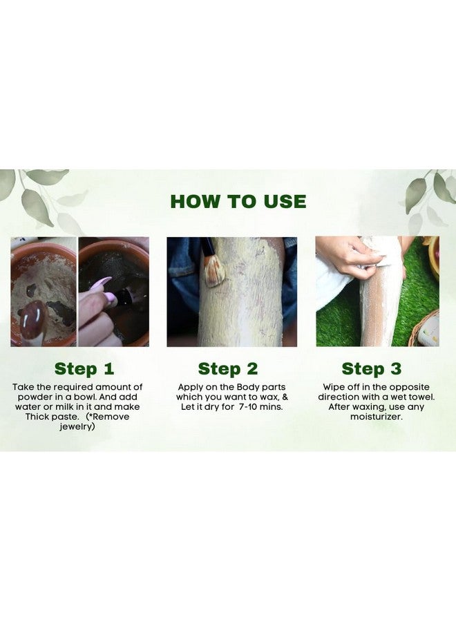 CUVLY Wax Powder for Women Hair Removal Wax Powder 10 Minutes Painless Easy to use at home,Painless No side Ifect, Bikni Wax Women and Girls, Men Wax Powder Instant Hair Remover (Chocolate Wax Powder) - Image 3