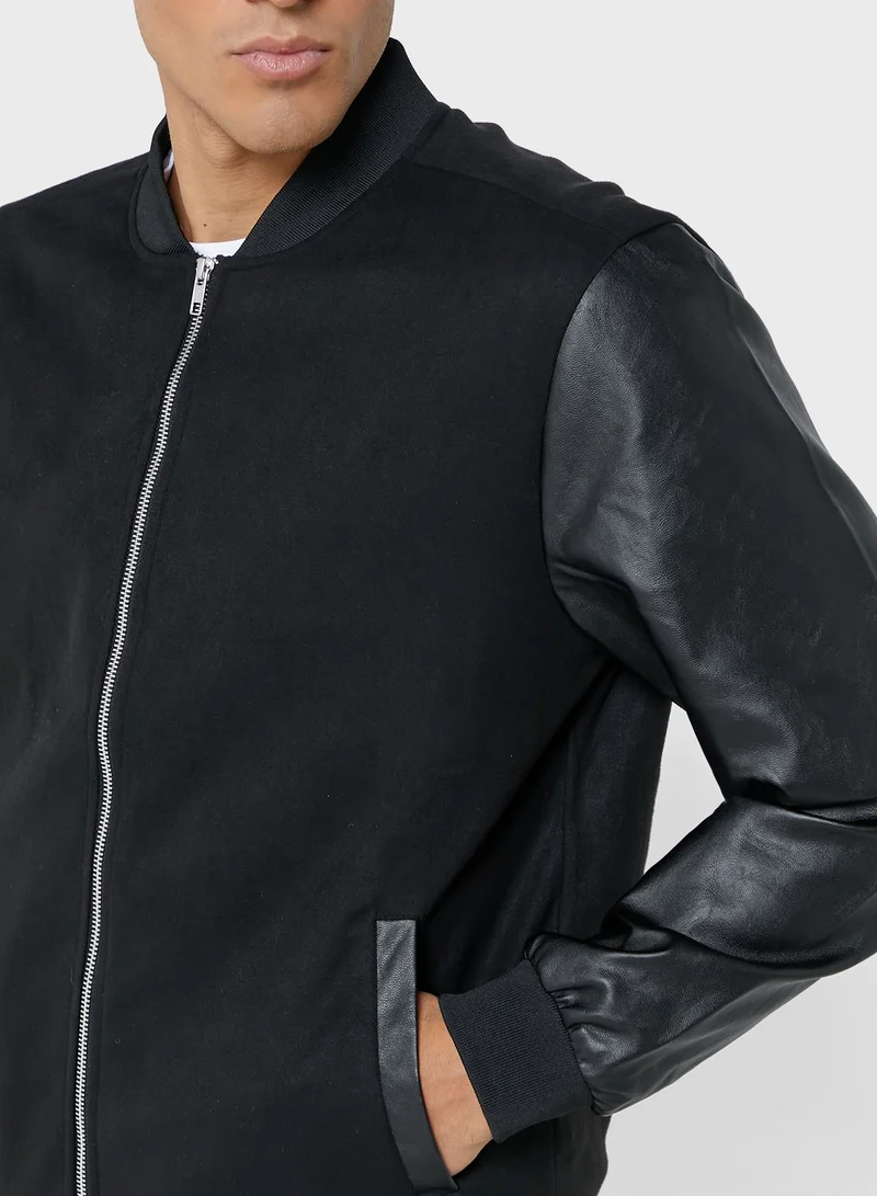 Seventy Five Pu Bomber Jacket