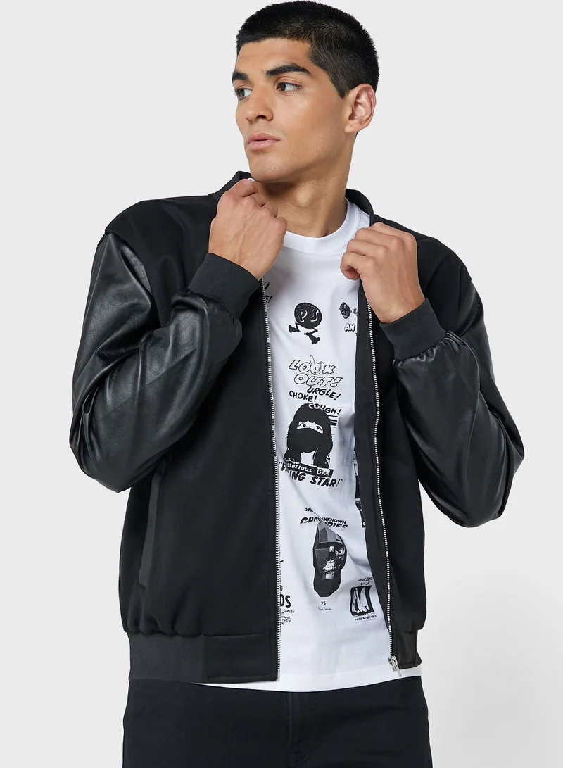 Seventy Five Pu Bomber Jacket