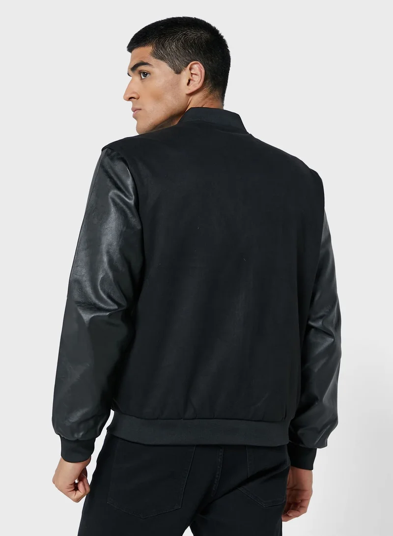 Seventy Five Pu Bomber Jacket