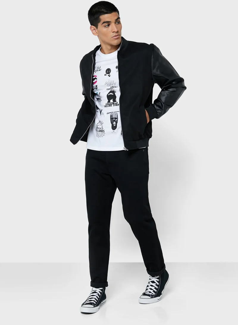 Seventy Five Pu Bomber Jacket