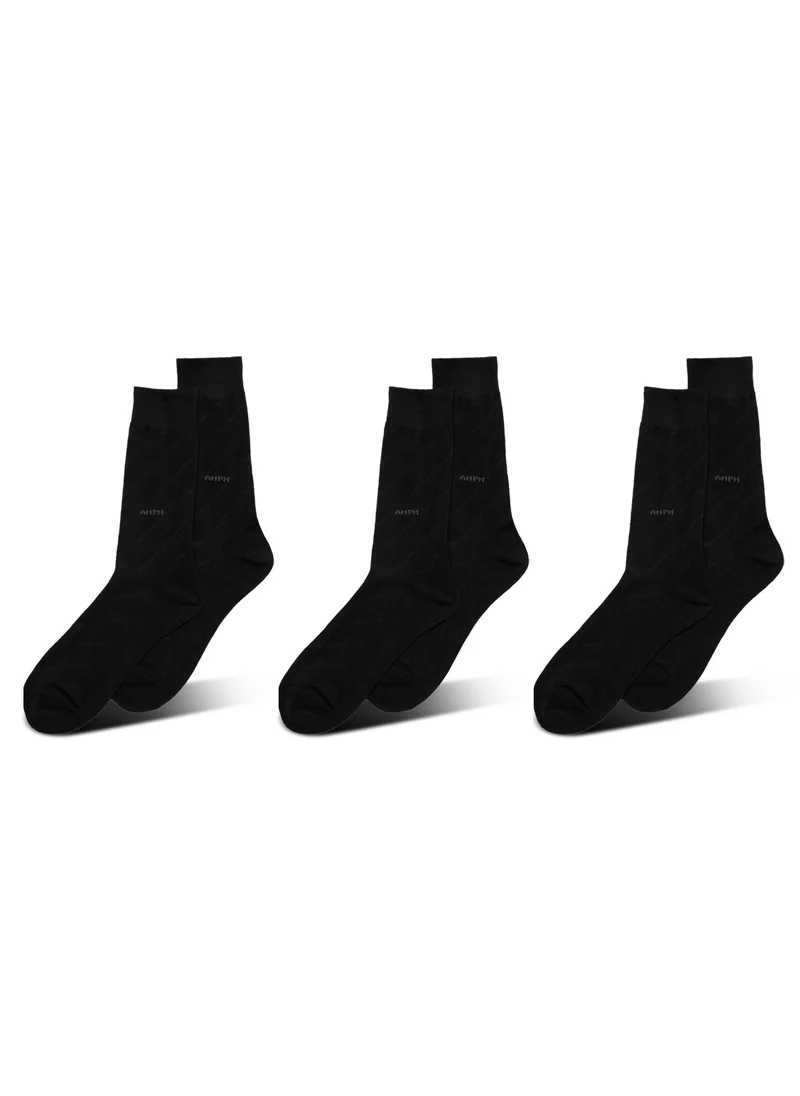 AMPM MEN'S FORMAL SOCKS (PACK OF 3) - BLACK