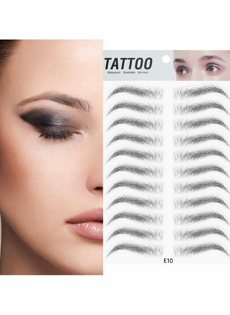 KASTWAVE 12 Sheets 4D Hair-Like, Waterproof Eyebrow Tattoos Stickers Eyebrow Transfers Stickers Grooming Shaping Eyebrow Sticker for Women and Girls, Shaper Makeup Eyebrow (Simple Style)  - Image 4
