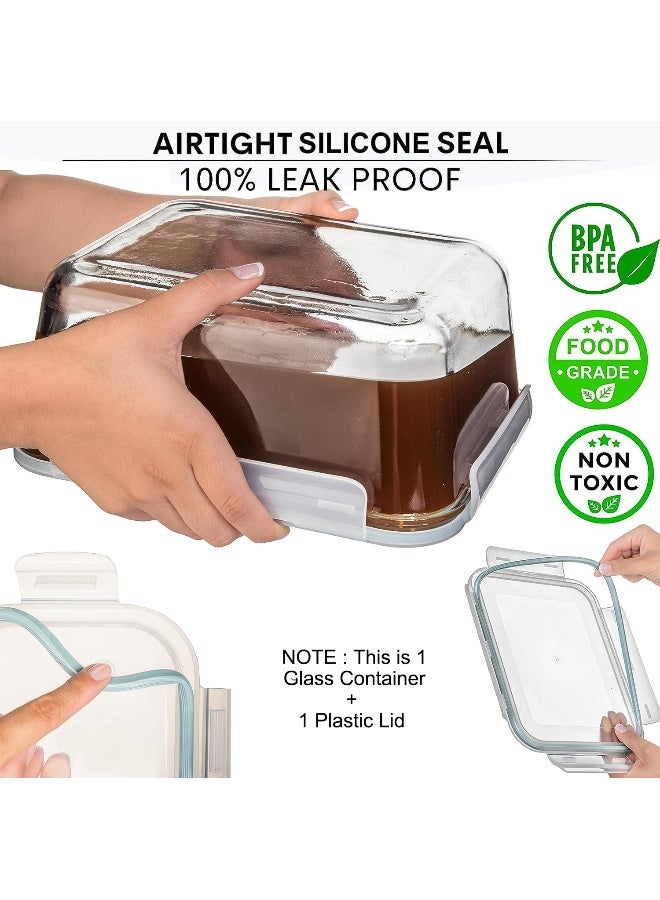 Razab 3300 ml / 112 oz Large Glass Food Storage Containers with Lids, Airtight, Leakproof, BPA Free - Ideal for Meal Prep, Store Leftover & Lunch, Baking Casserole - Freezer, Microwave & Oven Safe - Image 2