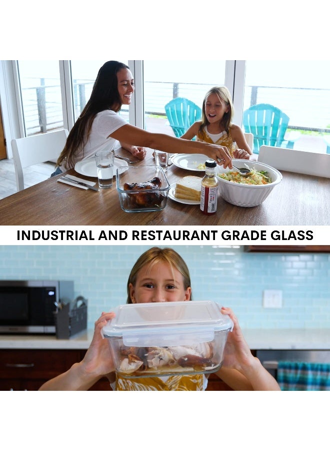 Razab 3300 ml / 112 oz Large Glass Food Storage Containers with Lids, Airtight, Leakproof, BPA Free - Ideal for Meal Prep, Store Leftover & Lunch, Baking Casserole - Freezer, Microwave & Oven Safe - Image 5