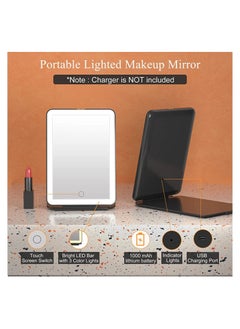 ORiTi Rechargeable Travel Makeup Vanity Mirror with 72 Led Lights, Portable Lighted Makeup Beauty Mirror, 3 Color Lighting, Dimmable Touch Screen, Tabletop LED Folding Cosmetic Mirror with Lights  - Image 2