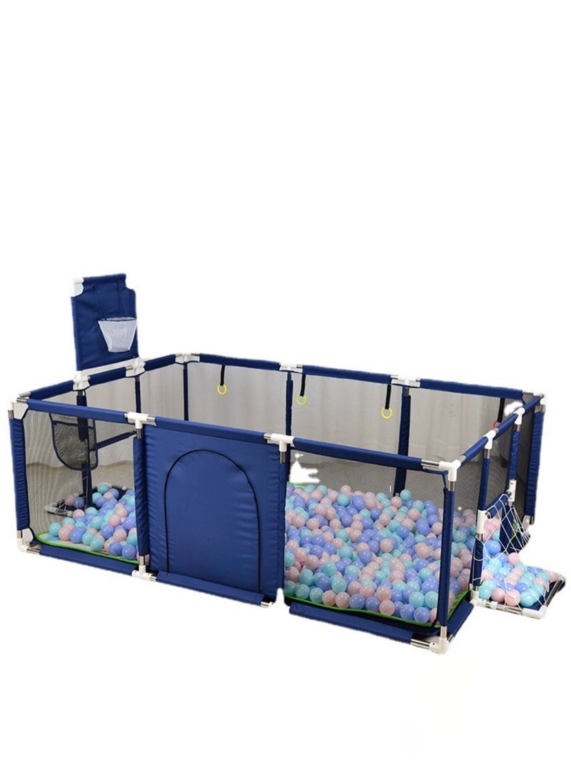 PENG GENERAL Large Baby Playpen with Safety Mesh, Indoor Ball Pit Area, Children's Fence Play Area Blue  - Image 1