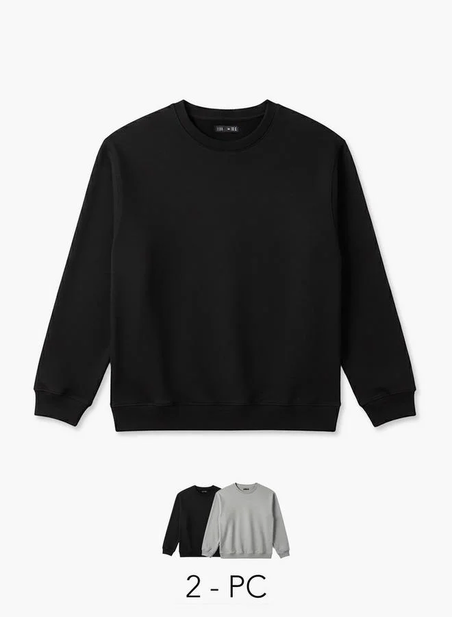 سبلاش فيڤ طقم قطعتين سويت شيرت بقصة عادية