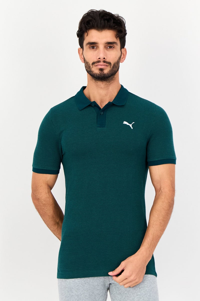 PUMA Men Slim Fit Short Sleeves Outdoor Polo Shirt, Green - Image 1