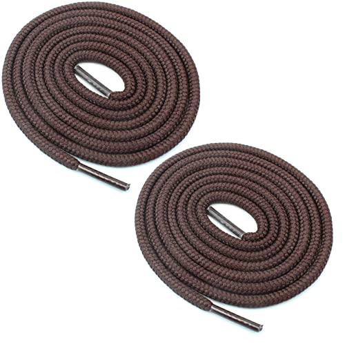 BCB Wear Round Shoelaces 3/16" Thick Solid Colors for All Shoe Types Several Lengths (Brown-36) - Image 1