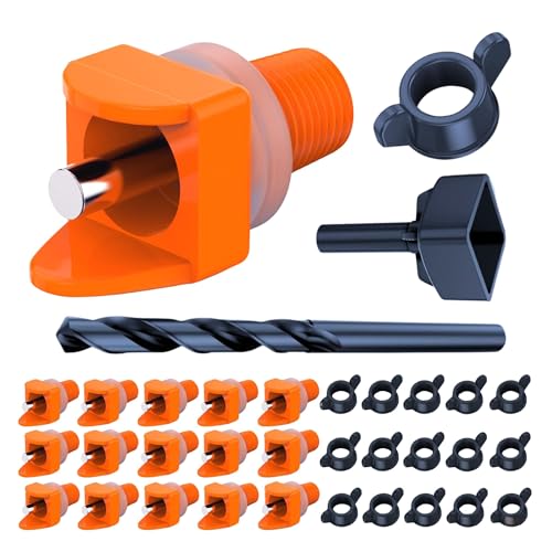 Lil'Clucker Horizontal Chicken Waterer Nipples, Pack of 15 Chicken Nipple Waterer with Drill Bits, Easy Install Automatic Chicken Waterer System, No Leak Chicken Water Feeder, Poultry Waterer - Orange - Image 2