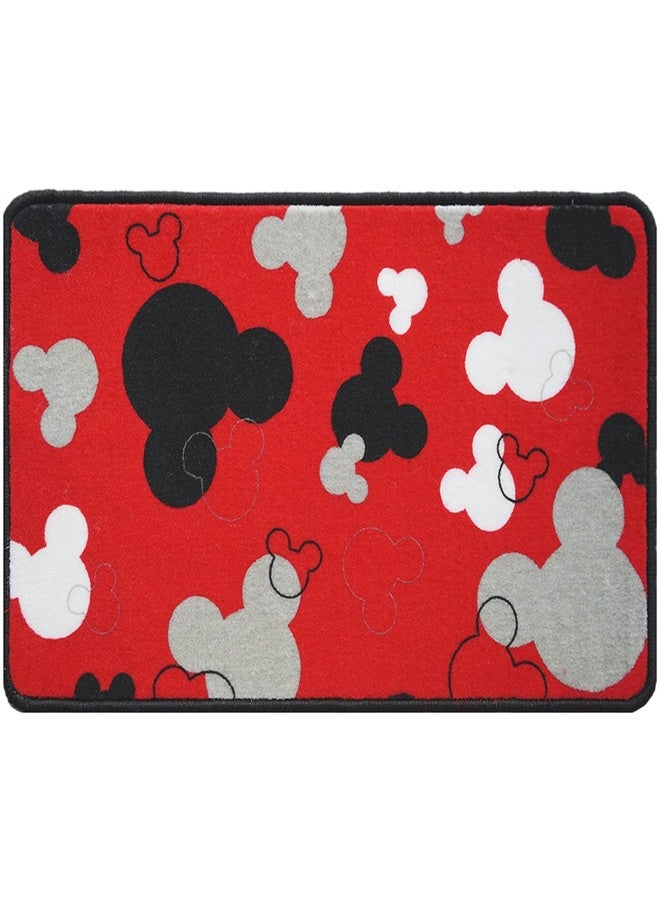 J.Ehonace Cartoon Mouse Non-Slip Bathroom Rug, Mickey Cartoon Kitchen Mat, Cute 100% Polyester Soft Kids Bedroom Home Decor Doormat, 17" x 30" (Red) - Image 1