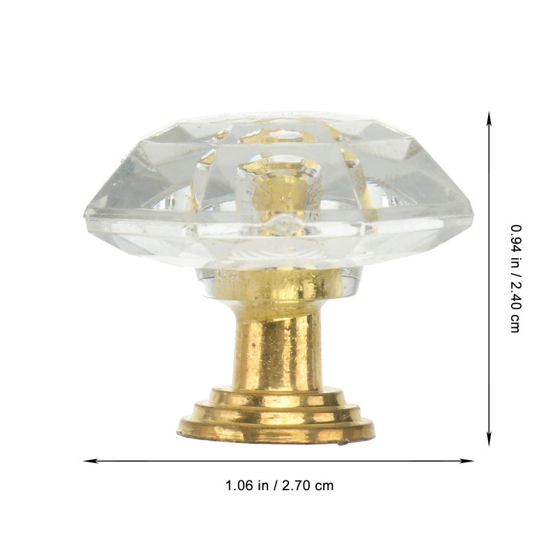 16Pcs Acrylic Cabinet Handles Silver Gold Base Crystal Drawer Knobs For Kitchen Wardrobe - Image 3