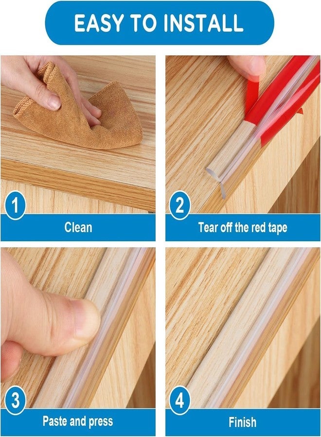 Nilzone Silicone Edge Protector Strip for Furniture | Baby Proofing Edge & Corner Guard | Child Safety Cushion for Desks & Sharp Corners | Soft Durable Edge Tape (3 Meter) - Image 4