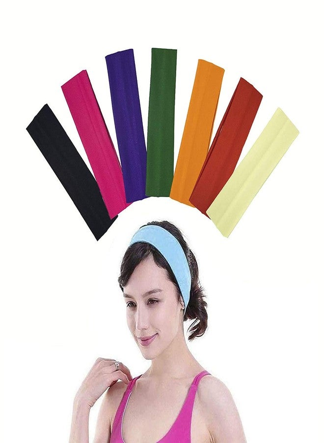 CHRONEX Sport Hair Bands For Women Activity Headbands For Jogging And Workout For Unisex Set Of 7 Pcs Multicolor - Image 1