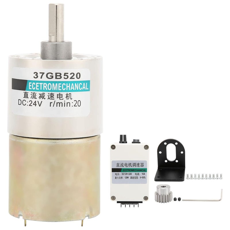 24V DC Geared Motor 20rpm High Torque Reverse Gearbox With Bracket Overload Protection For CNC Machine Tools - Image 2
