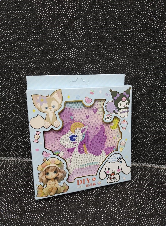 Diamond Painting Kit for Kids Develop Focus Skills and Patience, Improve Visual Coordination With a Frame (Unicorn)