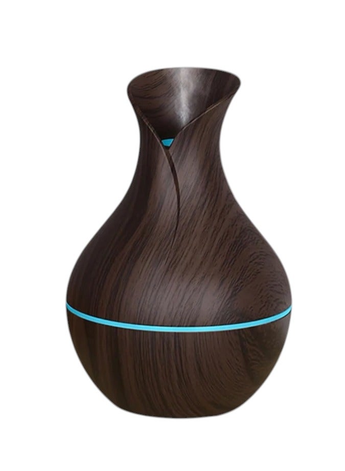 Ultrasonic Air Humidifier, USB Essential Oil Diffuser for Air Purification for Car, Family, Office, Home, Bedroom, Living Room, Study, Yoga and Spa (Dark, 200ml) - Image 1