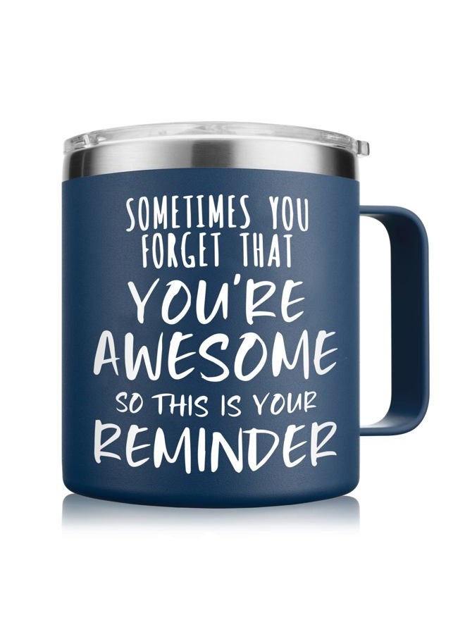 NOWWISH Christmas Gifts for Men - Awesome Coffee Mug, Inspirational Birthday & Holiday Presents - Perfect Stocking Stuffers & White Elephant Gifts for Adults, 14oz Navy Blue - Image 1