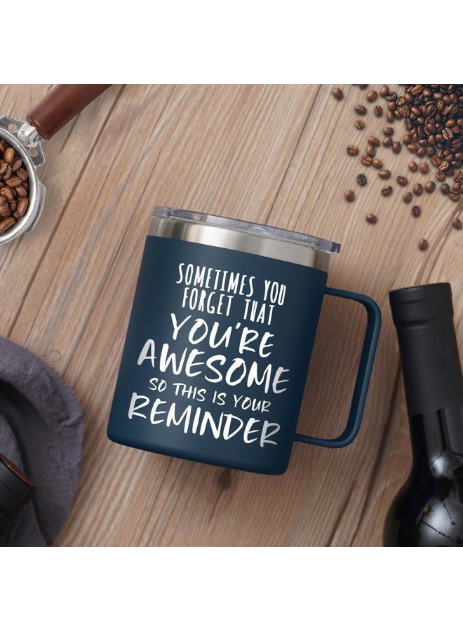 NOWWISH Christmas Gifts for Men - Awesome Coffee Mug, Inspirational Birthday & Holiday Presents - Perfect Stocking Stuffers & White Elephant Gifts for Adults, 14oz Navy Blue - Image 2