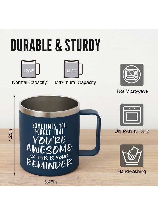 NOWWISH Christmas Gifts for Men - Awesome Coffee Mug, Inspirational Birthday & Holiday Presents - Perfect Stocking Stuffers & White Elephant Gifts for Adults, 14oz Navy Blue - Image 4