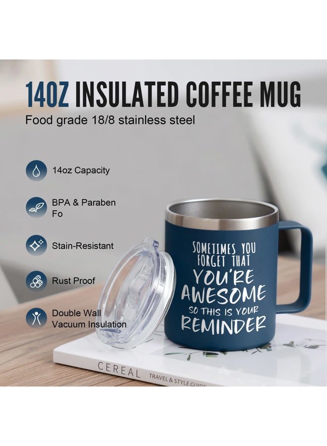 NOWWISH Christmas Gifts for Men - Awesome Coffee Mug, Inspirational Birthday & Holiday Presents - Perfect Stocking Stuffers & White Elephant Gifts for Adults, 14oz Navy Blue - Image 3