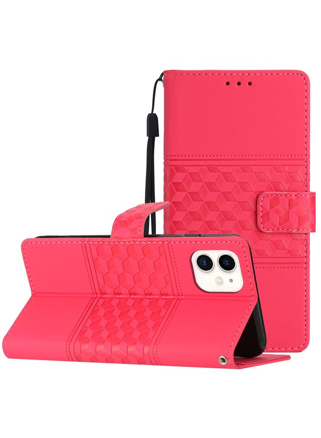 زبون جراب لهاتف iPhone 12 mini مصنوع من الجلد المنقوش بالألماس مع حبل تعليق - Image 1