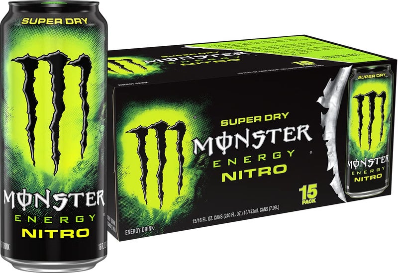 Monster Energy Nitro Super Dry, Maximum Strength, Energy Drink, 16 ounce, (Pack of 15) - Image 1