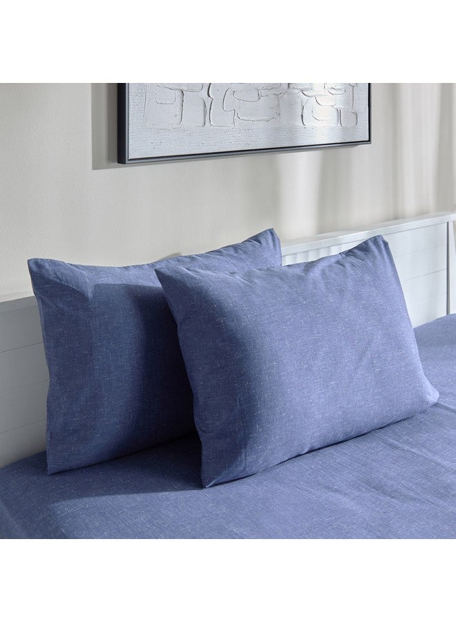 Home Box Lavish Triblend Melange Aouli 2-Piece Printed Cotton Pillow Sham Set 50 x 75 cm - Image 1