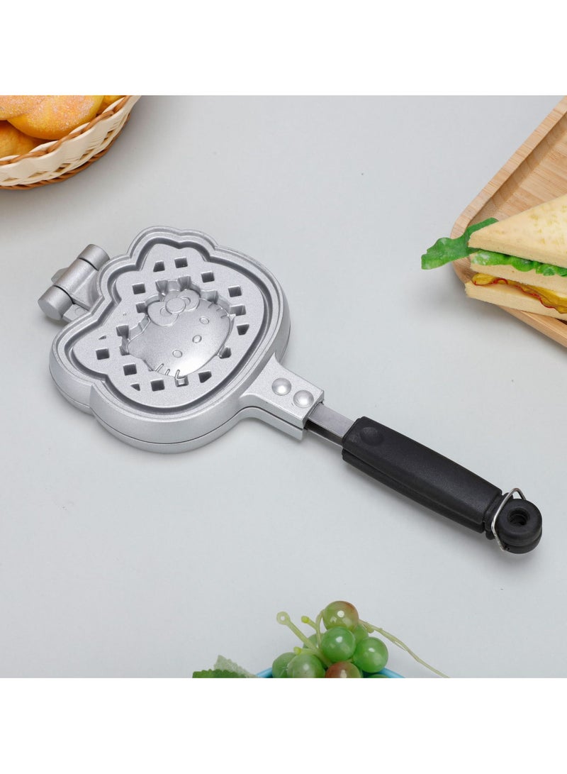 general Cartoon kitty waffle baking pan double sided toast bread pan home aluminum lattice muffin frying pan - Image 2