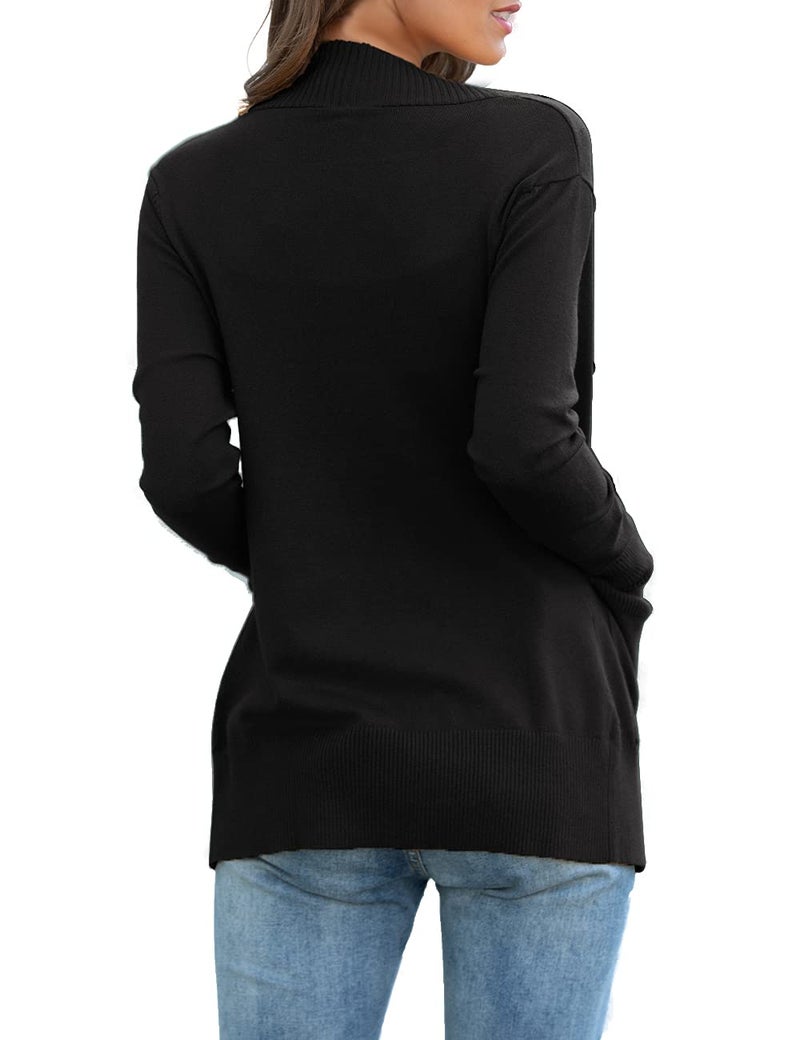 REDHOTYPE Womens Cardigans with Pockets Lightweight Open Front Black Cardigan for Women, L - Image 3
