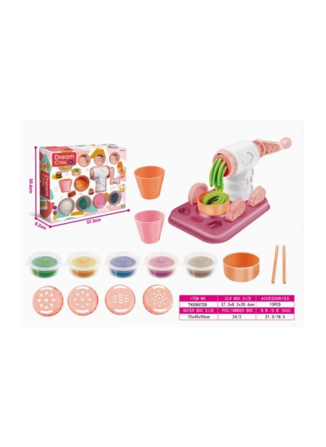 TOY GARDEN Dream Clay DIY Playset Creative Dough Extruder Kit for Kids Includes Molds, Tools, & 6 Colorful Clays  - Image 1