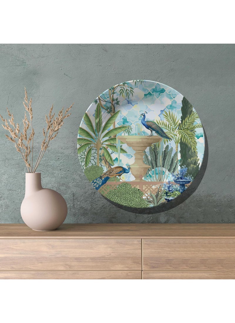 Dessine Art Dessine Art Islamic Garden Wall PlateStand Metal Hook Indian Islamic Heritage Hanging Wall Plate 10inchBone China Wall Plate for Wall Dcor I Home Dcor I Living Room I Drawing Room Office  - Image 4