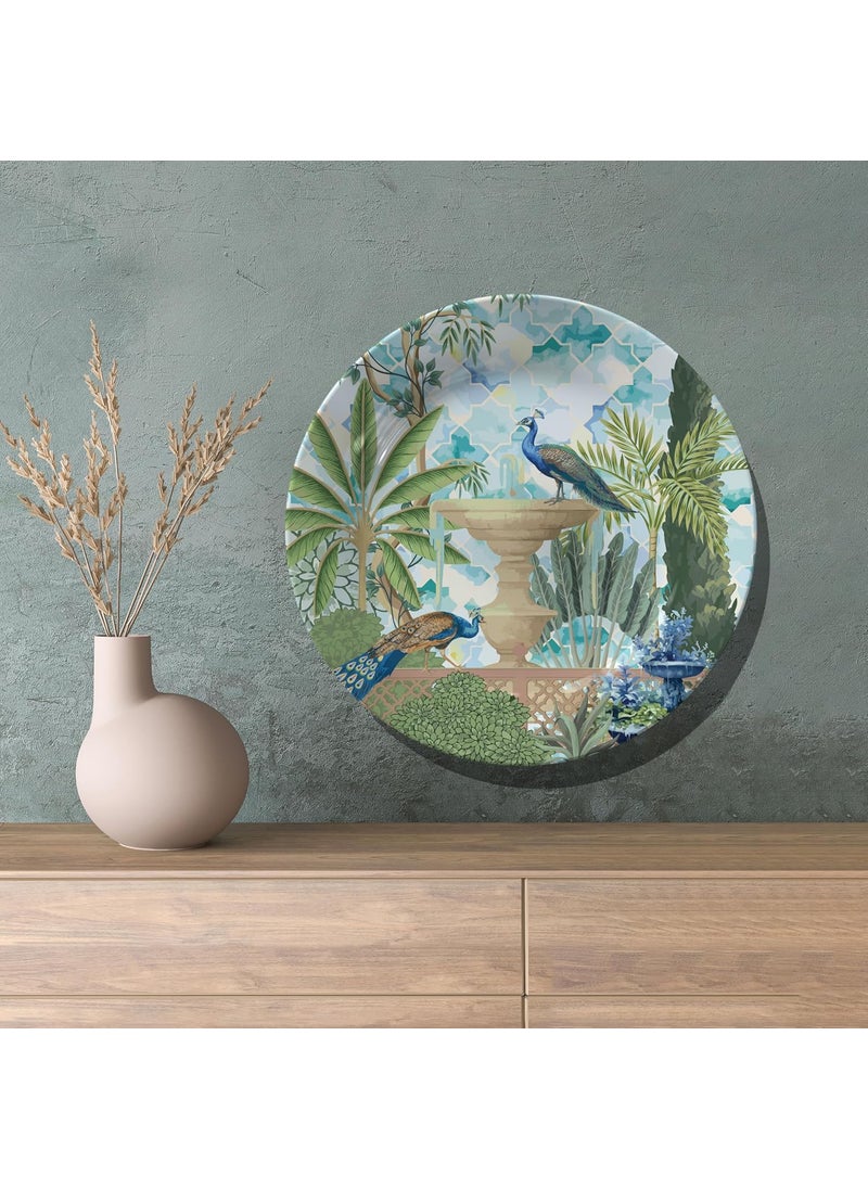 Dessine Art Dessine Art Islamic Garden Wall PlateStand Metal Hook Indian Islamic Heritage Hanging Wall Plate 10inchBone China Wall Plate for Wall Dcor I Home Dcor I Living Room I Drawing Room Office  - Image 3