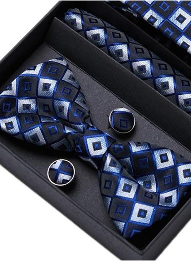 Generic - 5 pcs high-end tie for men business professional formal tie bow tie cufflinks square scarf fashion accessories gift box - Image 1