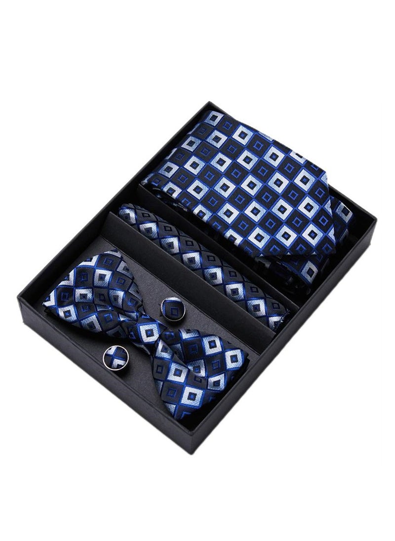 Generic - 5 pcs high-end tie for men business professional formal tie bow tie cufflinks square scarf fashion accessories gift box - Image 1
