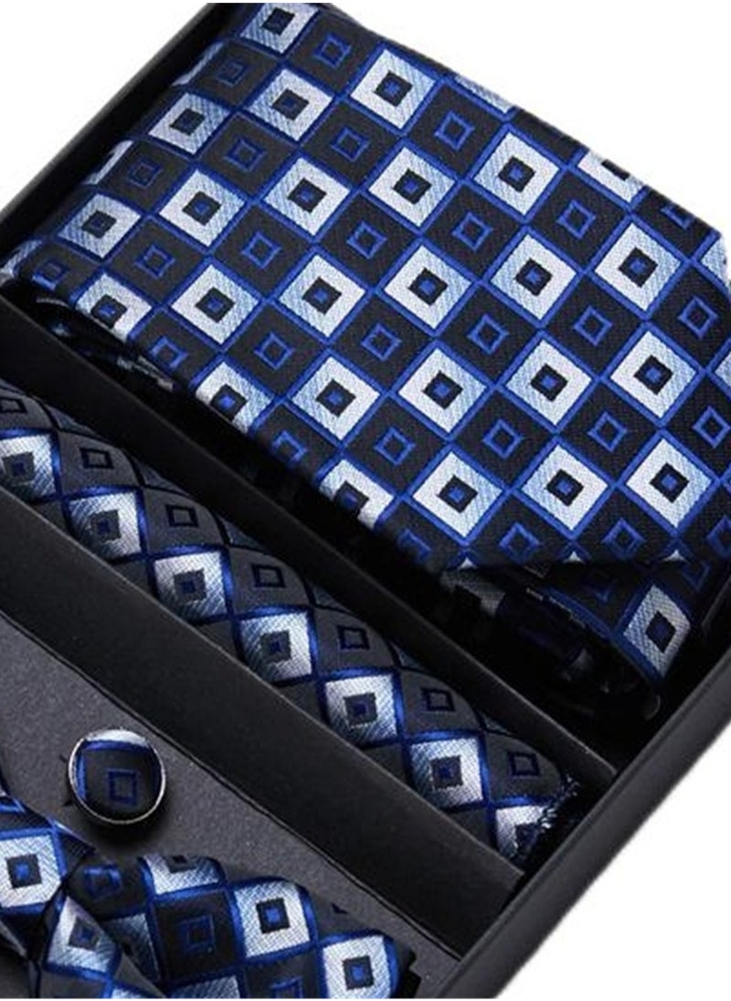 Generic - 5 pcs high-end tie for men business professional formal tie bow tie cufflinks square scarf fashion accessories gift box - Image 1