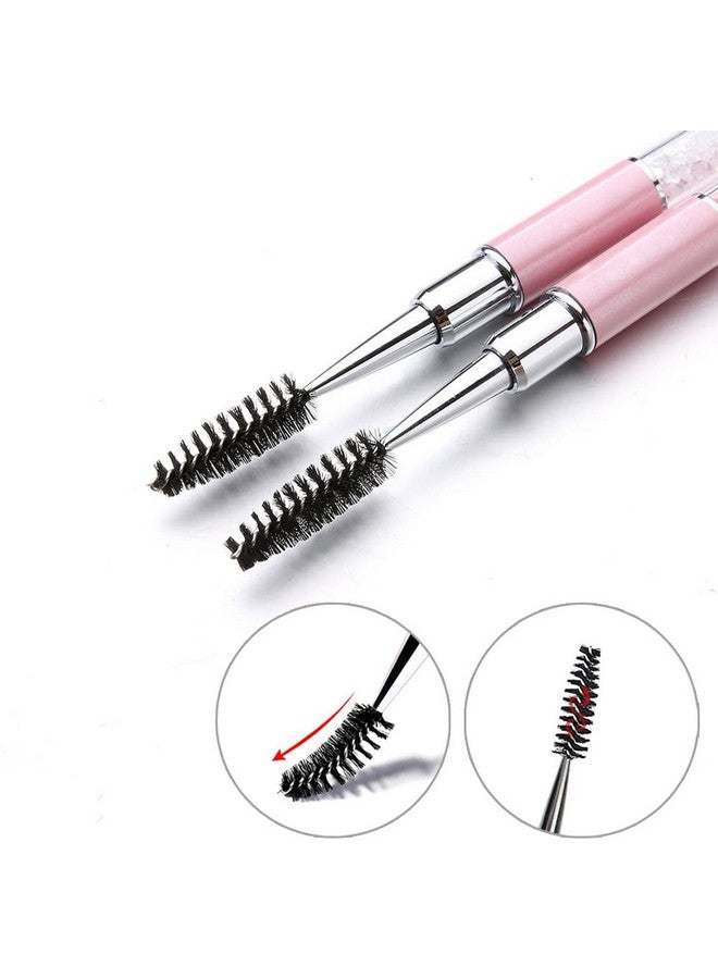 SKYPIA SKYPIA Eyelashes Comb Curlers Makeup Brush Mascara Brush Make Up Wands Eyebrow Brush with Cap Travel Accessories (PINK)… - Image 5