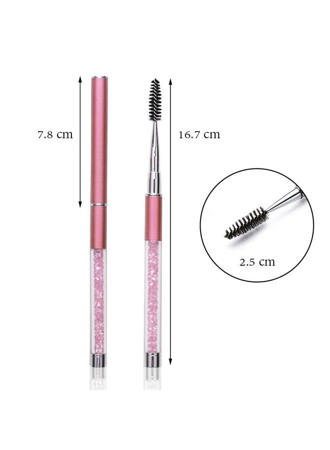 SKYPIA SKYPIA Eyelashes Comb Curlers Makeup Brush Mascara Brush Make Up Wands Eyebrow Brush with Cap Travel Accessories (PINK)… - Image 2