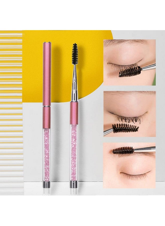 SKYPIA SKYPIA Eyelashes Comb Curlers Makeup Brush Mascara Brush Make Up Wands Eyebrow Brush with Cap Travel Accessories (PINK)… - Image 4