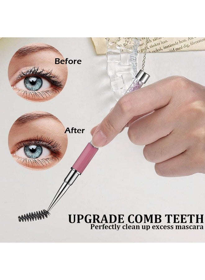 SKYPIA SKYPIA Eyelashes Comb Curlers Makeup Brush Mascara Brush Make Up Wands Eyebrow Brush with Cap Travel Accessories (PINK)… - Image 3