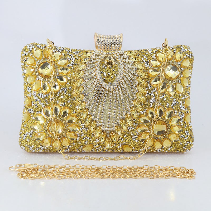 2023 New Diamond Beaded Embroidered Evening Bag Rhinestone Party Evening Dress Women'S Full Diamond Clutch - Image 4