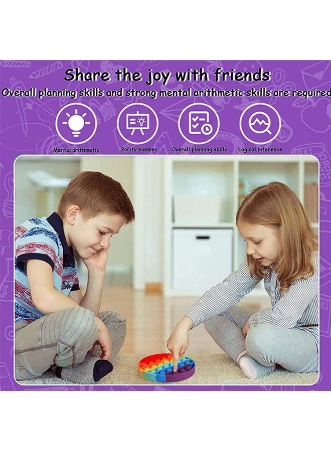Rainbow Silicone Push Pop Bubble Fidget Toy, Sensory Stress Relief and Anti-Anxiety Popper Game for Kids and Adults, Reusable Educational Autism Sensory Toy for Travel, Home, School and Office - Image 5