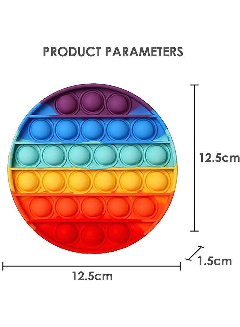 Rainbow Silicone Push Pop Bubble Fidget Toy, Sensory Stress Relief and Anti-Anxiety Popper Game for Kids and Adults, Reusable Educational Autism Sensory Toy for Travel, Home, School and Office - Image 3