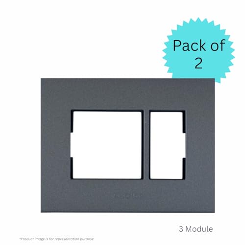 Anchor by Panasonic Penta 3 Module Black Regular Cover Plate for Switch Board (Black, 65903B-2) - Image 2