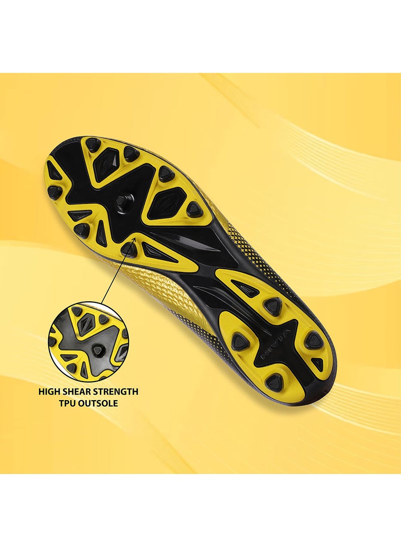 Nivia Ashtang Football Shoes | 9 UK/ 10 US / 43 EU | Synthetic Leather | PVC sole | Lace-Fastening | Padded Footbed - Image 3